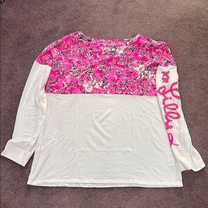 Lilly Pulitzer Pink and Gray Floral Top